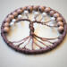 Handmade wire  tree of life art made with brown wire branches with wooden wood beads. Unique wire art ideal for boho style space